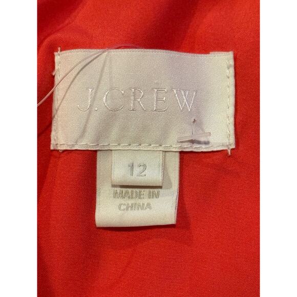 J. Crew Alexa One Shoulder Style Texture Laced Mini Dress Back Slit 12 Poppy Red - Picture 8 of 16